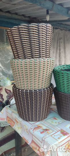 Кашпо для цветов из искуственного ротанга