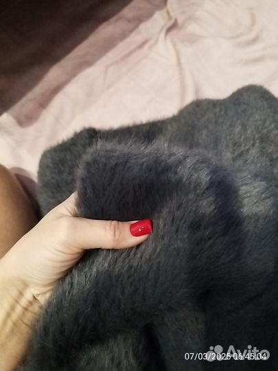 Платье свитер. Меховое