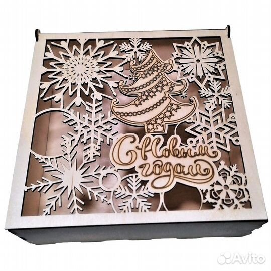 Подарочная Новогодняя коробка 29*29*9см, Новый Год