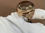 Кольцо с топазом, золото 585, вес 16.76, размер 18