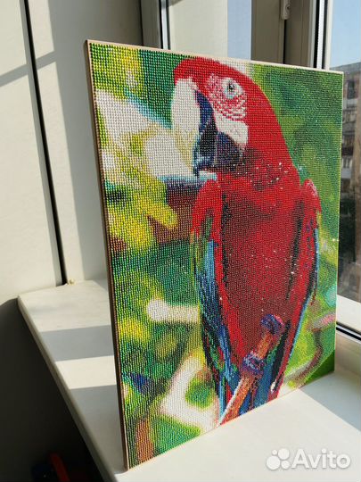 Алмазная мозаика готовая попугай