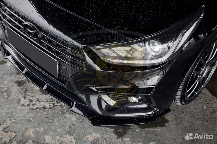 Накладки на бампер Серпы на Хендай Солярис 2