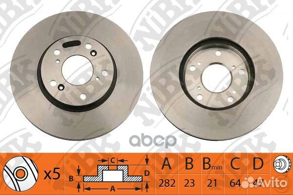 Диск тормозной honda civic 06/FR-V 05/stream 02