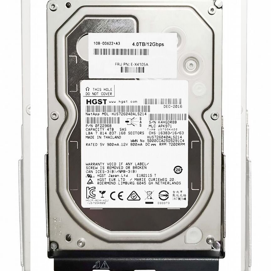 [0F22968] Жесткий Диск Network Appliance E-X4105a 4tb Sas 0f22968