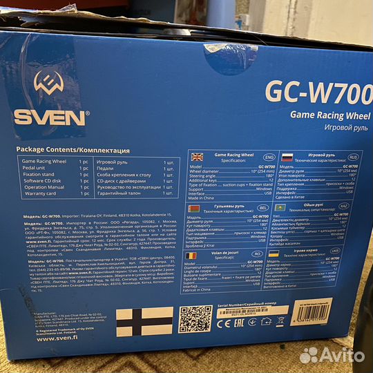 Игровой руль sven GC-W700