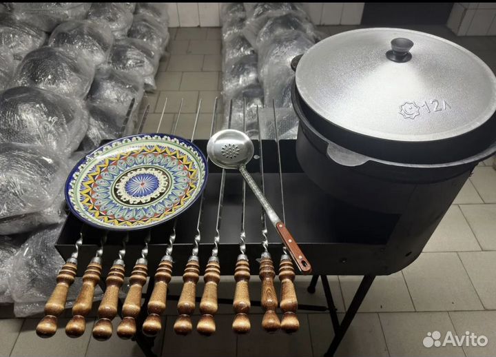 Мангал Узбекский разборный печкой под казан