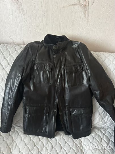 Кожаная куртка мужская зимняя с мехом 50 размер