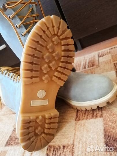 Ботинки высокие на шнуровке женские серые голубые