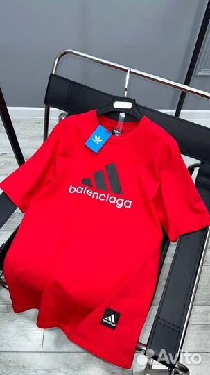 Balenciaga x Adidas яркие футболки унисекс оверсай