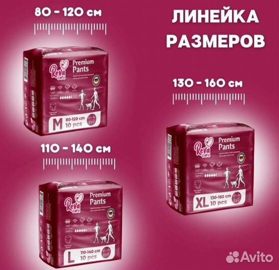 Подгузники Трусы для взрослых р-р М,L, XL 10,30 шт