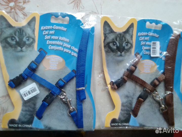 Шлейка-поводок,перчатка и щетка для вычесывания