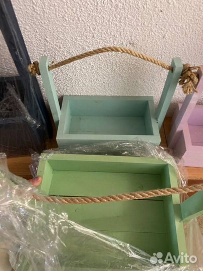 Комплект из 4х деревянных ящиков для цветов