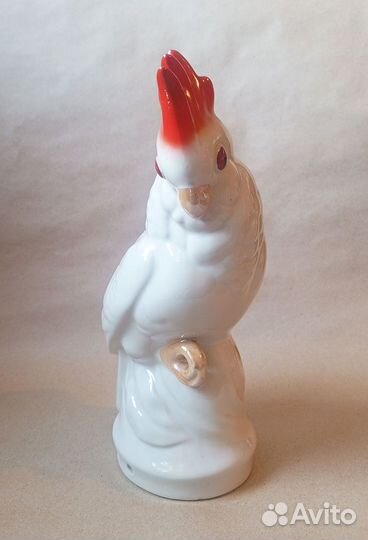 Фарфоровая статуэтка-светильник. Попугай Какаду