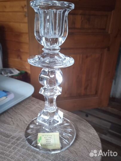 Хрустальный подсвечник новый гхз