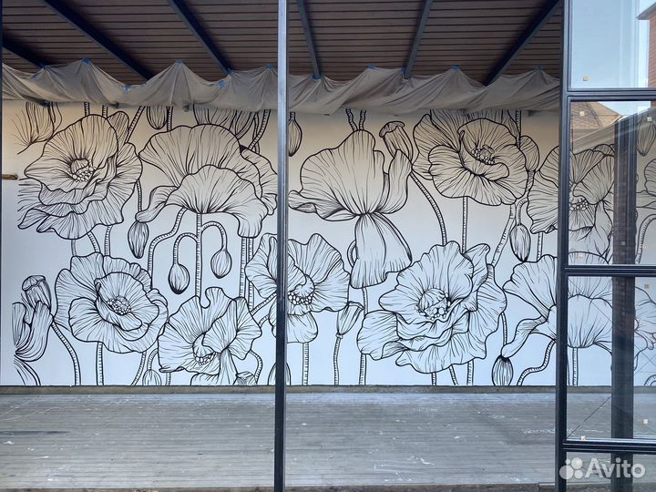 Роспись стен, каллиграфия, работы на заказ