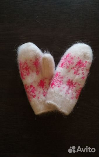 Варежки детские зимние шерстяные очень теплые