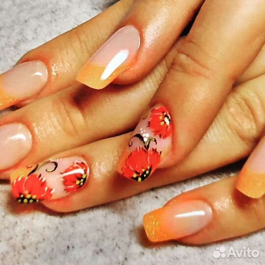 Акрил наращивание. Маникюр,покрытие гель-лаком