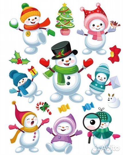 Наклейки новогодние