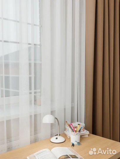 Штора из белой вуали 700х290