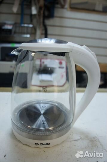 Чайник стеклянный с подсветкой Delta 2200Вт 2л