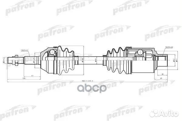 Полуось передн прав jeep: liberty 02-07 3.7 4WD