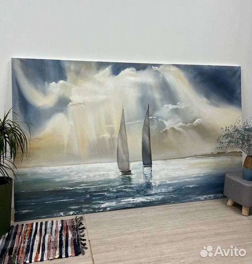 Картина маслом на холсте Парусники