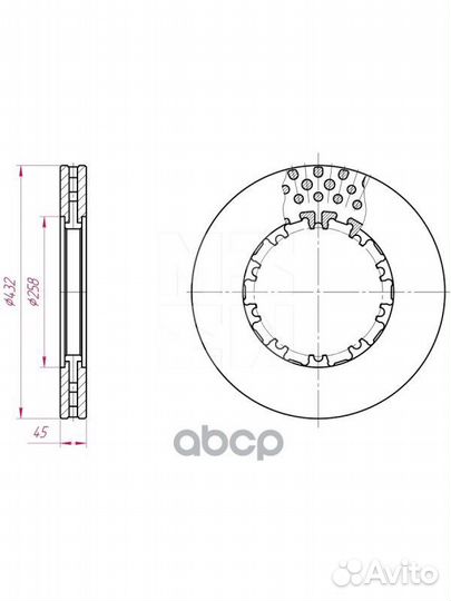 M2000069 диск тормозной передн./задн.вентил. 4