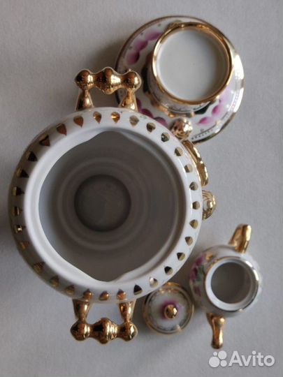 Самовар фарфоровый Гжель