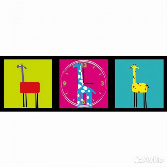 Настенные часы для детской - модульное панно