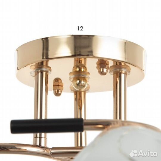 Люстра 'Луиза' 3х60Вт Е27 золото 48х48х24см