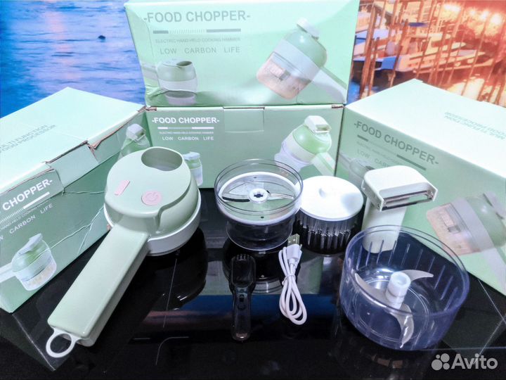 Измельчитель овощерезка мини кухонный комбайн 4в1