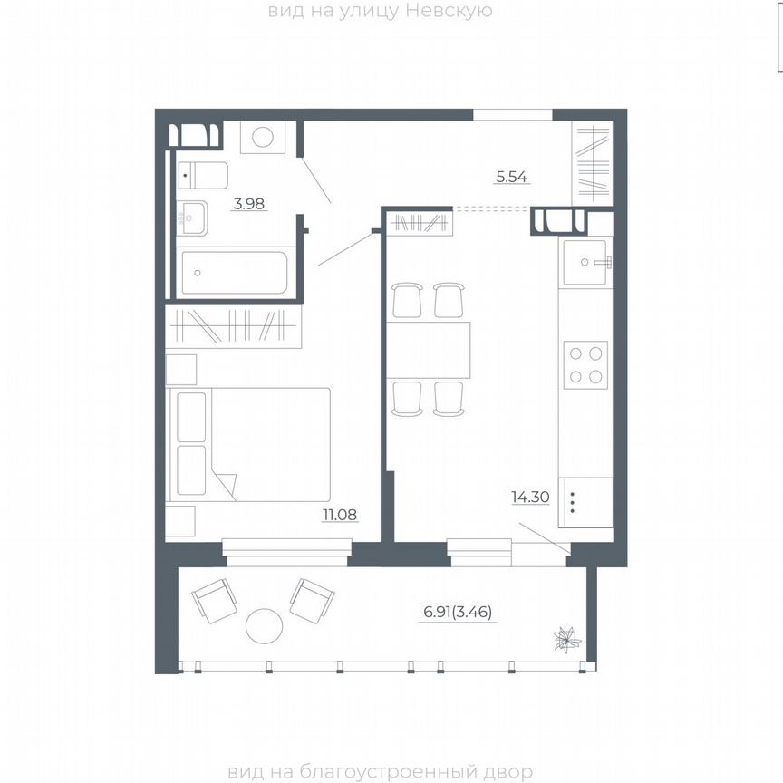 1-к. квартира, 38,4 м², 4/5 эт.