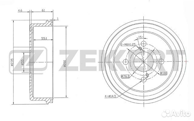 Zekkert BS-5515 Тормозной барабан