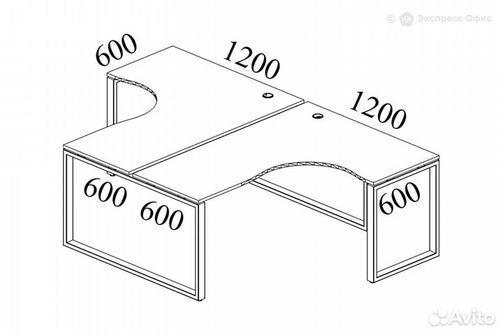 Стол-бенч двойной криволинейный Metal system style бо.рас-са-2.4