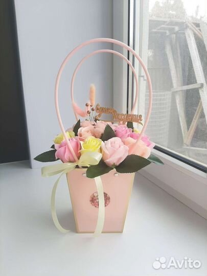 Букет роз из мыла