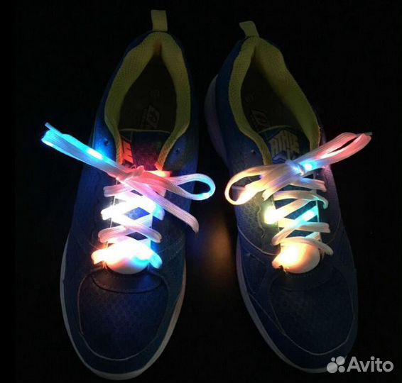 LED Шнурки с USB зарядкой, светящиеся мигающие