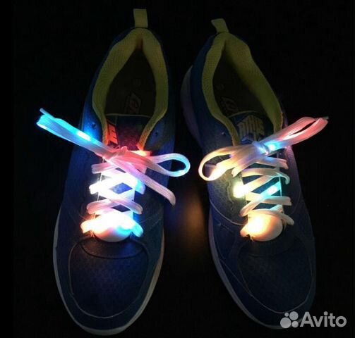 LED Шнурки с USB зарядкой, светящиеся мигающие