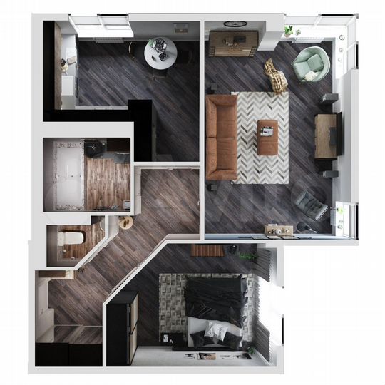 2-к. квартира, 67,1 м², 3/10 эт.