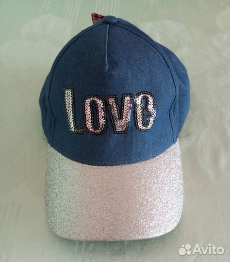 Бейсболка Love для девочки 54 см, новая