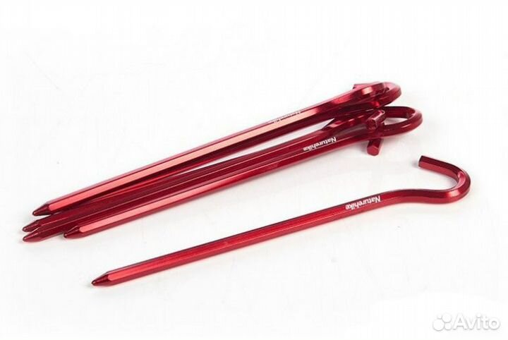 Колышки Naturehike алюминиевые (6 шт.) 17 см, крас