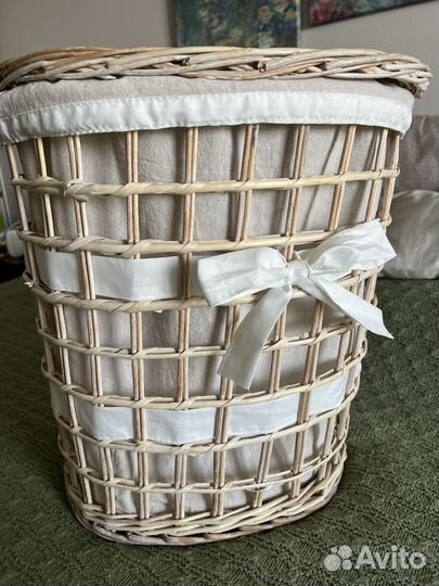 Корзина для белья плетёная cozy home
