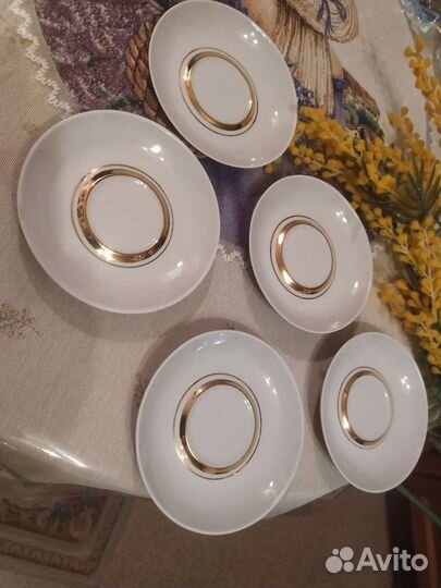 Кофейные блюда 5шт.13,5см.Полонне 1980г