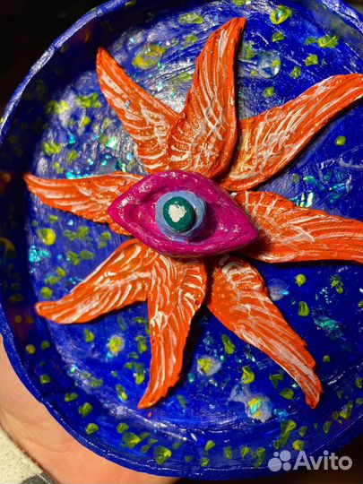 Сувенирная тарелка ручной работы «Всевидящее Око»