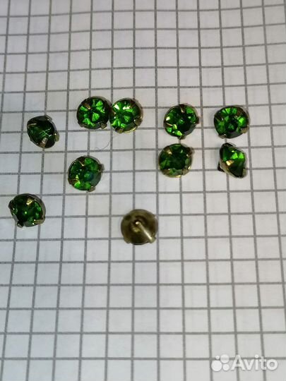 Винтажные пуговицы-стразы 7мм Чехословакия 50-60гг