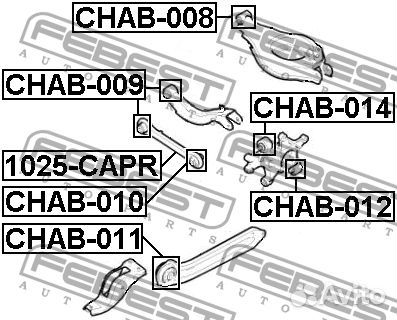 Сайлентблок задней тяги febest chab008 для а/м che