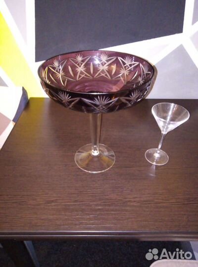 Ваза цветной хрусталь СССР