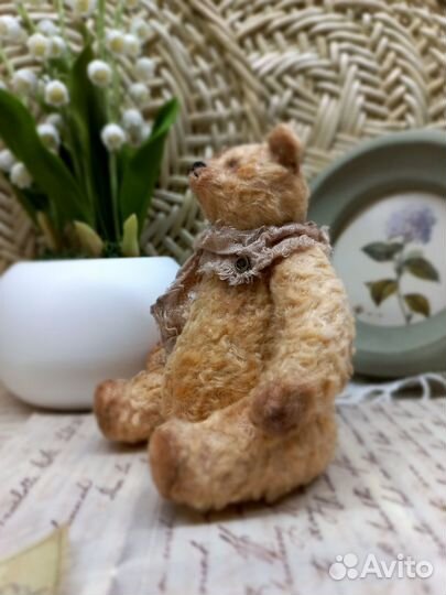 Мишка тедди ручная работа сидя 8см