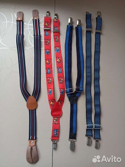 Подтяжки детские для мальчика синие красные