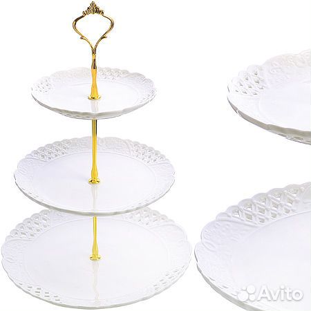 60025 Конфетница 3ярус 15-20-25см фарфор LR (х8)