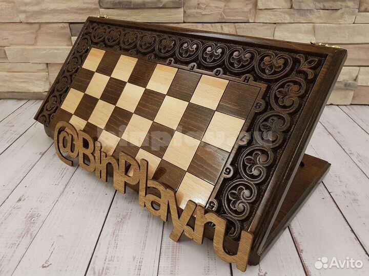 Шахматы, нарды, шашки (3 в 1) резные 5025